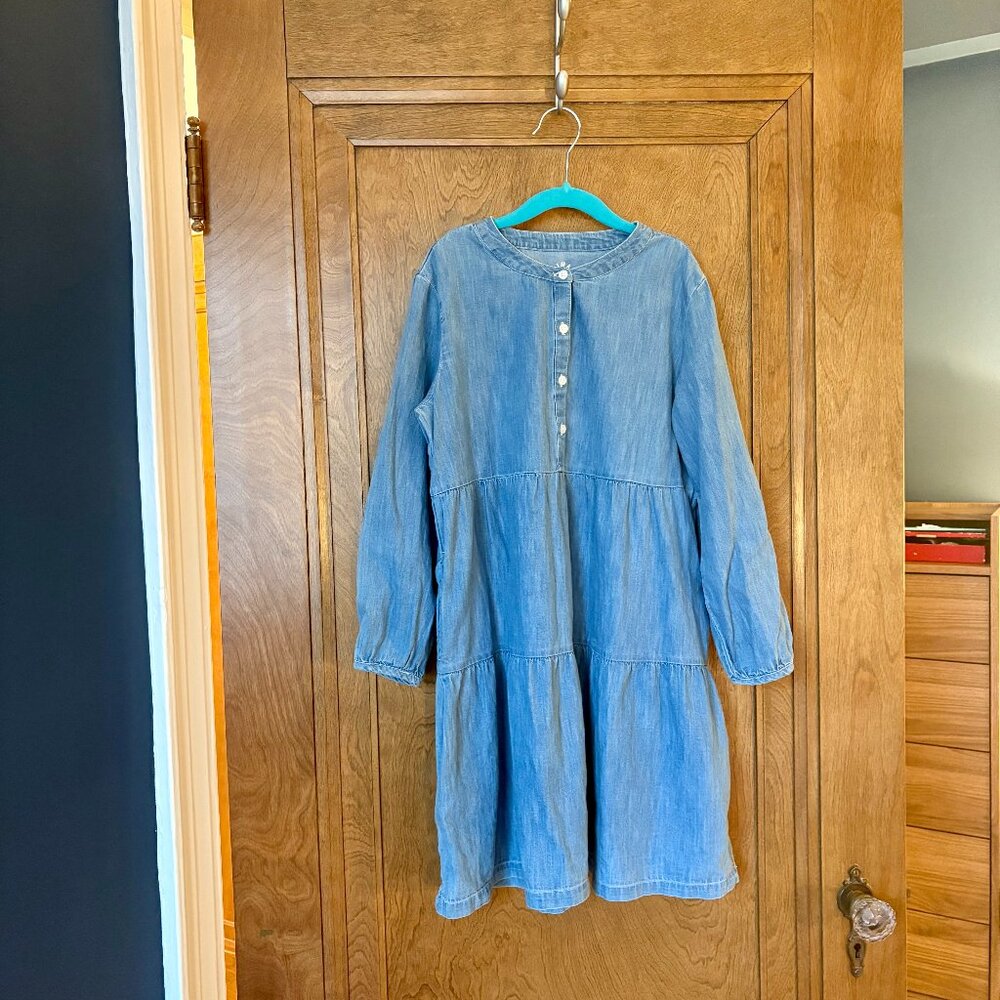 Primary Girls Chambray Popover Dress Size 12